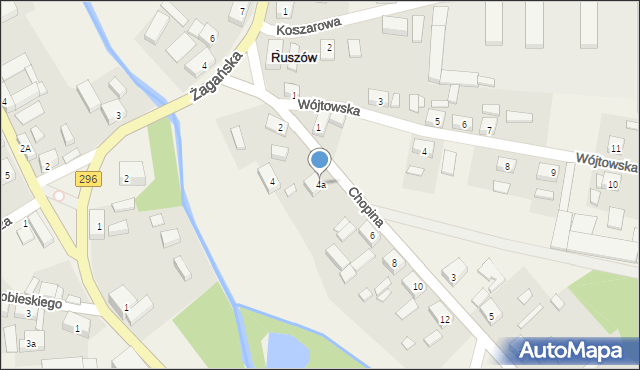 Ruszów, Chopina Fryderyka, 4a, mapa Ruszów