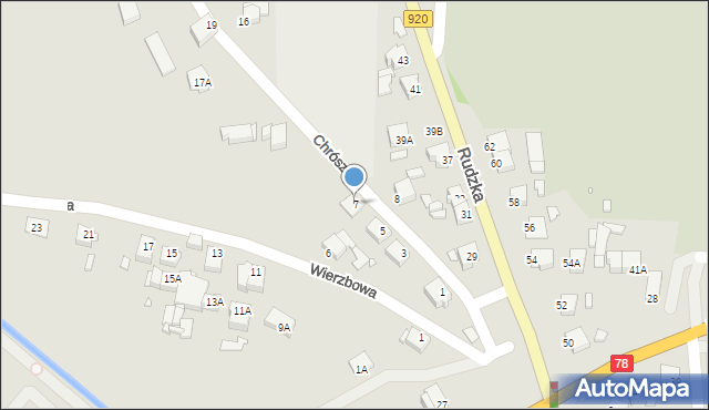 Rybnik, Chrószcza Franciszka, 7, mapa Rybnika