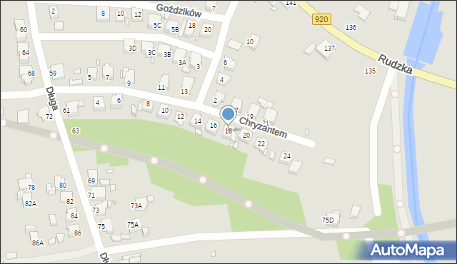 Rybnik, Chryzantem, 18, mapa Rybnika