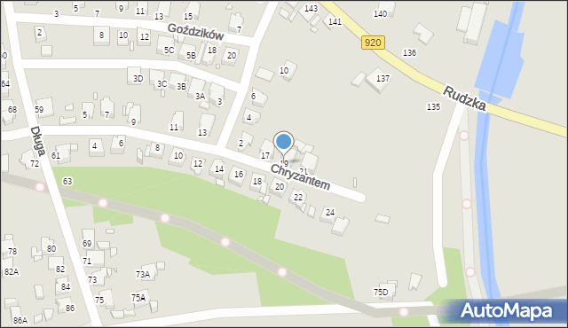 Rybnik, Chryzantem, 19, mapa Rybnika