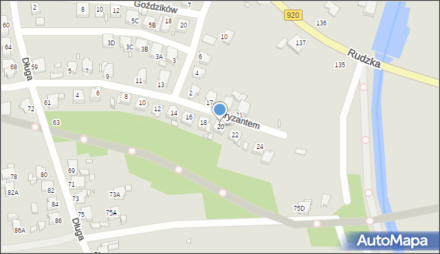 Rybnik, Chryzantem, 20, mapa Rybnika