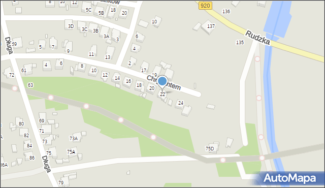 Rybnik, Chryzantem, 22, mapa Rybnika