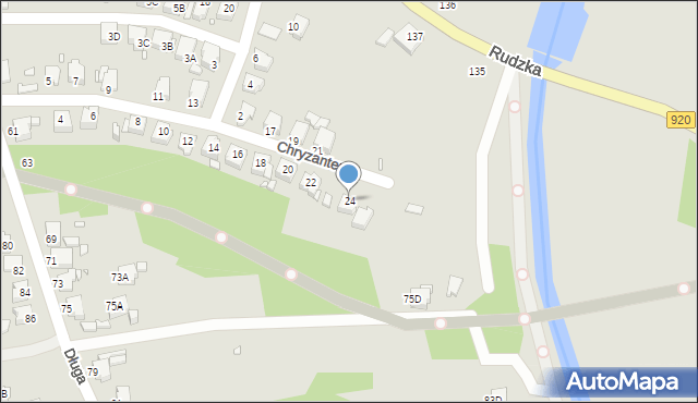 Rybnik, Chryzantem, 24, mapa Rybnika