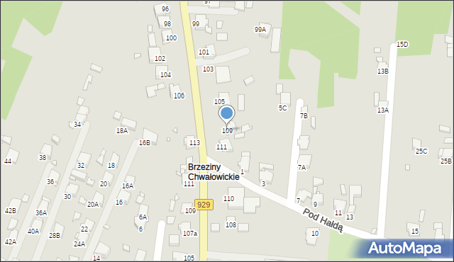 Rybnik, Chwałowicka, 109, mapa Rybnika