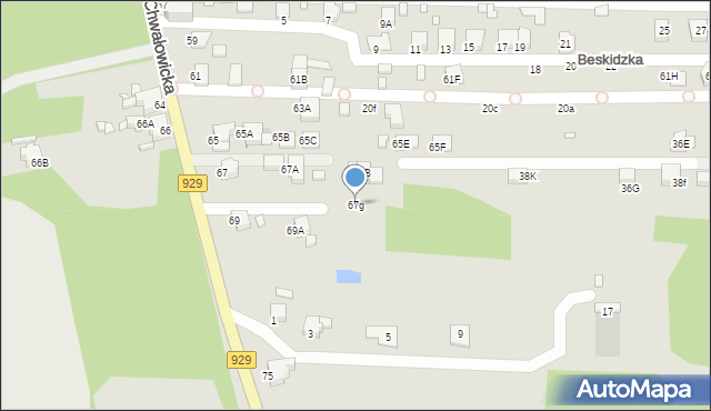 Rybnik, Chwałowicka, 67g, mapa Rybnika