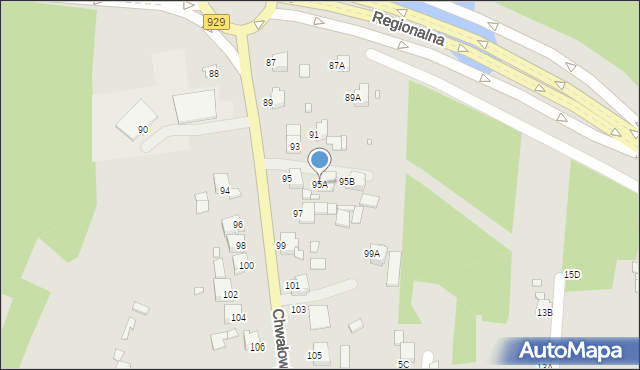 Rybnik, Chwałowicka, 95A, mapa Rybnika