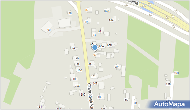 Rybnik, Chwałowicka, 97, mapa Rybnika