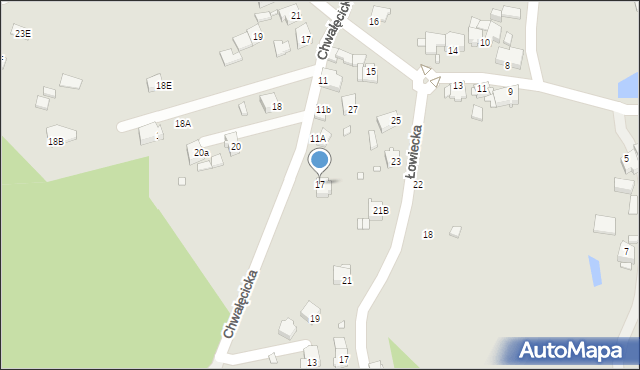 Rybnik, Chwałęcicka, 17, mapa Rybnika