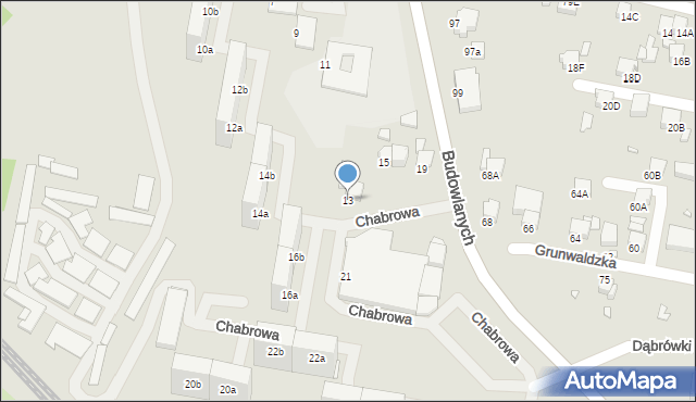 Rybnik, Chabrowa, 13, mapa Rybnika