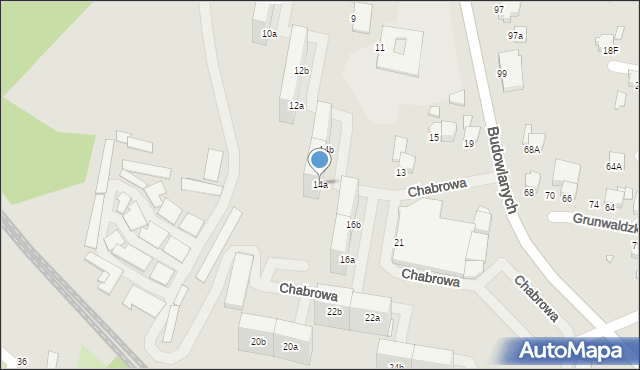 Rybnik, Chabrowa, 14a, mapa Rybnika
