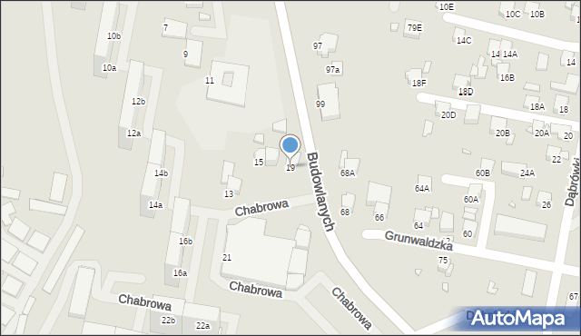 Rybnik, Chabrowa, 19, mapa Rybnika