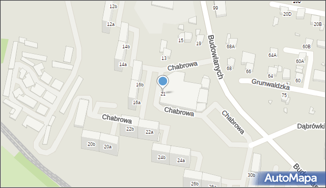 Rybnik, Chabrowa, 21, mapa Rybnika