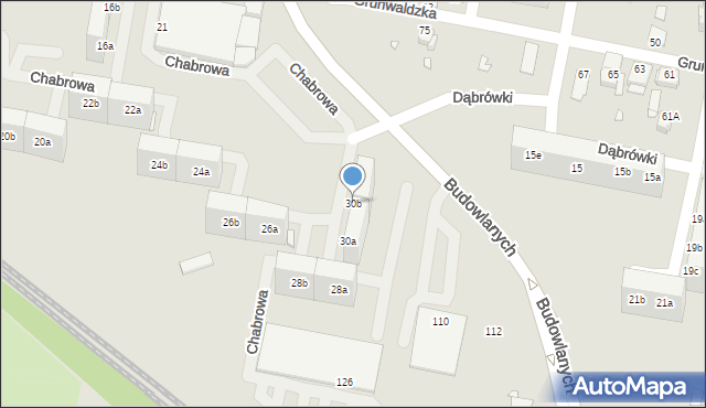 Rybnik, Chabrowa, 30b, mapa Rybnika