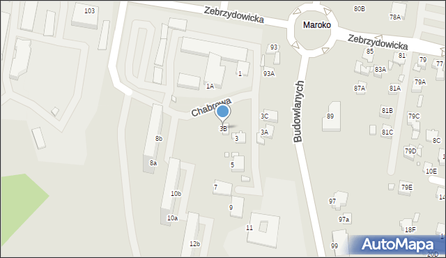 Rybnik, Chabrowa, 3B, mapa Rybnika