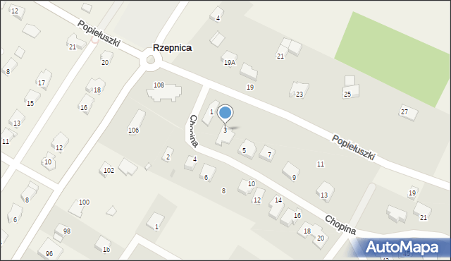 Rzepnica, Chopina Fryderyka, 3, mapa Rzepnica