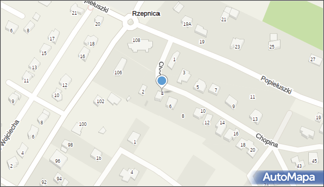 Rzepnica, Chopina Fryderyka, 4, mapa Rzepnica