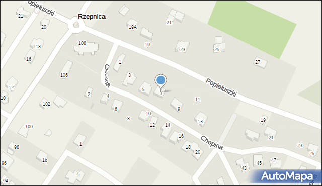 Rzepnica, Chopina Fryderyka, 7, mapa Rzepnica