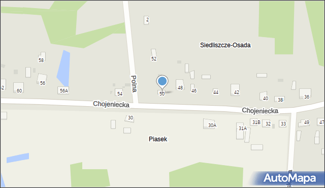 Siedliszcze, Chojeniecka, 50, mapa Siedliszcze