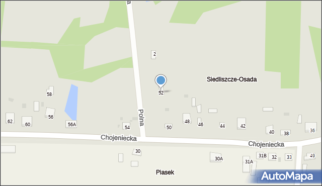 Siedliszcze, Chojeniecka, 52, mapa Siedliszcze