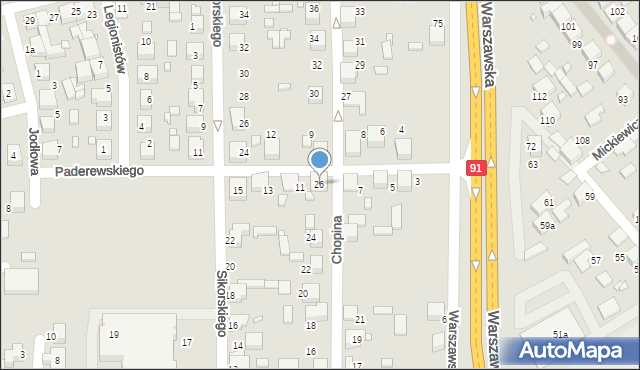 Siewierz, Chopina Fryderyka, 26, mapa Siewierz