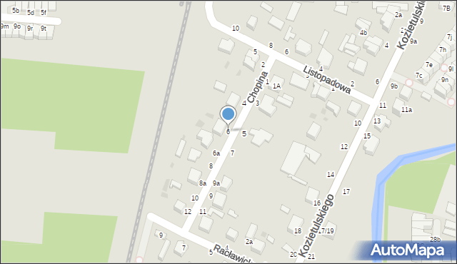 Skierniewice, Chopina Fryderyka, 6, mapa Skierniewic