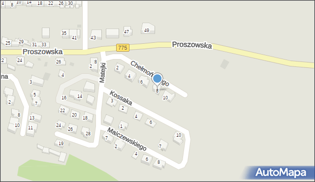 Słomniki, Chełmońskiego Józefa, 8, mapa Słomniki