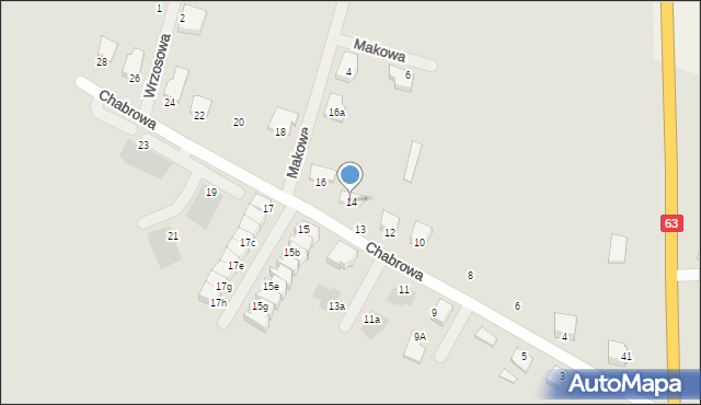 Sokołów Podlaski, Chabrowa, 14, mapa Sokołów Podlaski