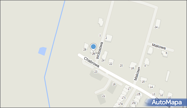 Sokołów Podlaski, Chabrowa, 26, mapa Sokołów Podlaski