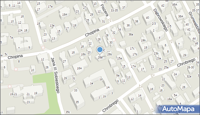 Sopot, Chopina Fryderyka, 24a, mapa Sopotu
