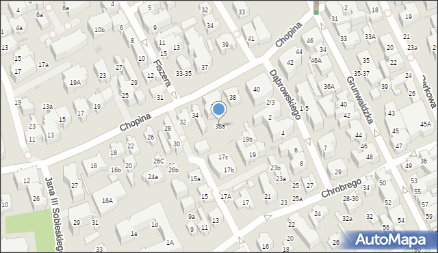 Sopot, Chopina Fryderyka, 38a, mapa Sopotu