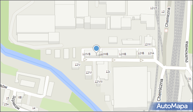 Sosnowiec, Chemiczna, 12/IV, mapa Sosnowca