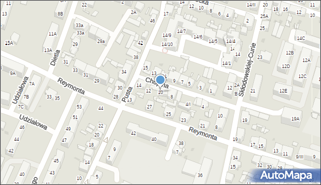 Sosnowiec, Chopina Fryderyka, 10, mapa Sosnowca