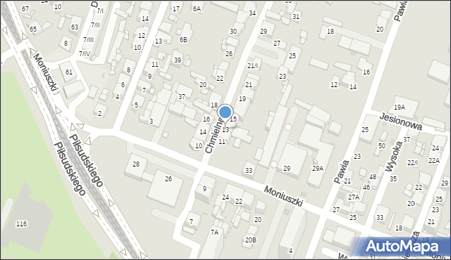 Sosnowiec, Chmielna, 13, mapa Sosnowca