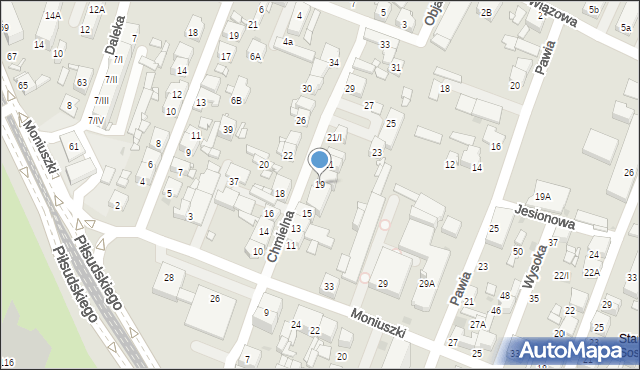 Sosnowiec, Chmielna, 19, mapa Sosnowca