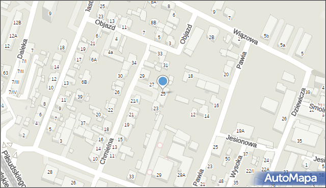 Sosnowiec, Chmielna, 25, mapa Sosnowca