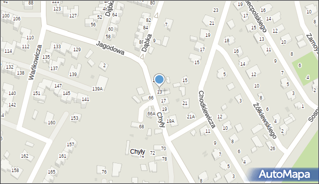 Stalowa Wola, Chyły, 13, mapa Stalowa Wola