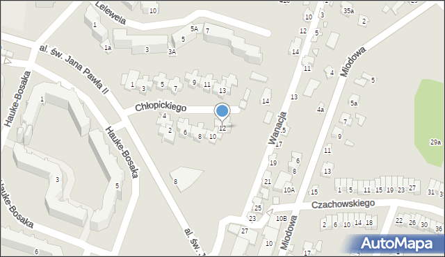 Starachowice, Chłopickiego Józefa, gen., 12, mapa Starachowic