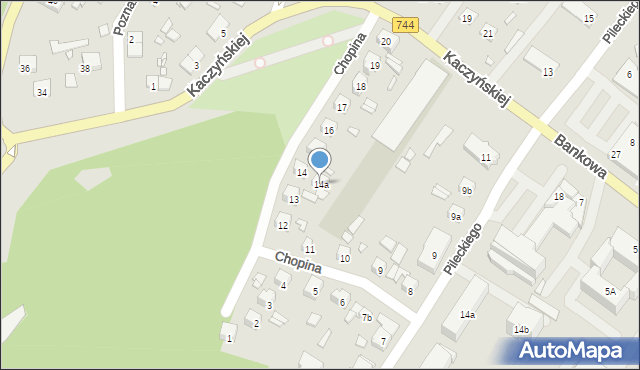 Starachowice, Chopina Fryderyka, 14a, mapa Starachowic