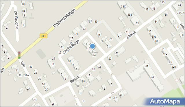 Stęszew, Chybickiego Wawrzyńca, ks., 22, mapa Stęszew