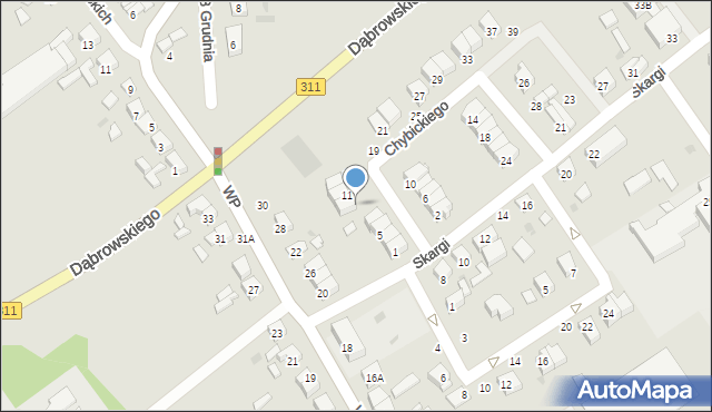 Stęszew, Chybickiego Wawrzyńca, ks., 9, mapa Stęszew