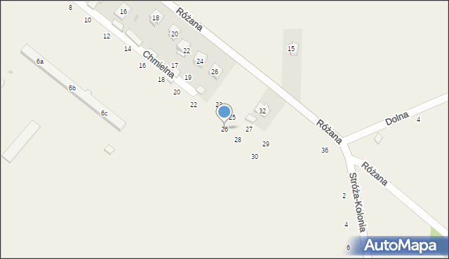 Stróża-Kolonia, Chmielna, 26, mapa Stróża-Kolonia