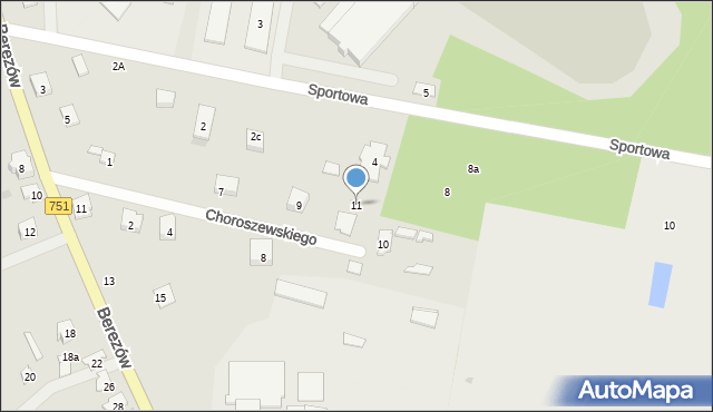 Suchedniów, Choroszewskiego Wincentego, inż., 11, mapa Suchedniów