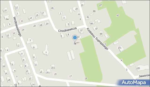 Supraśl, Chodkiewicza Aleksandra, 8a, mapa Supraśl