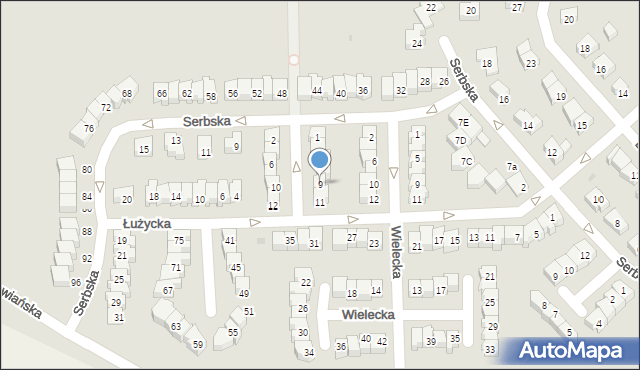 Świdnica, Chorwacka, 9, mapa Świdnicy