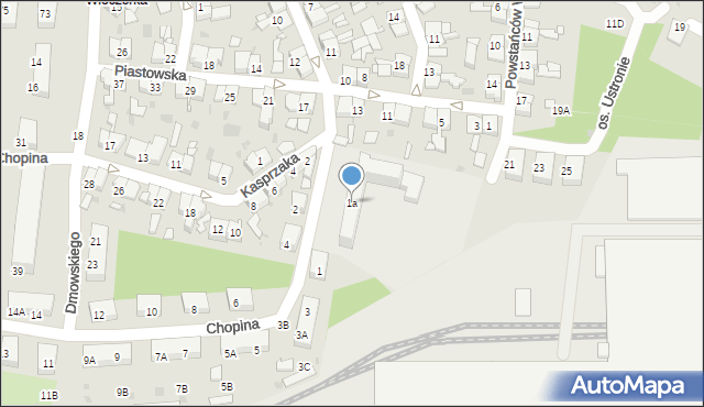 Świętochłowice, Chopina Fryderyka, 1a, mapa Świętochłowice