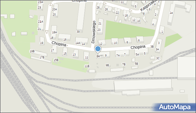 Świętochłowice, Chopina Fryderyka, 9A, mapa Świętochłowice
