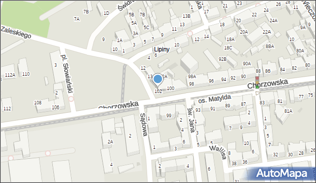 Świętochłowice, Chorzowska, 102, mapa Świętochłowice