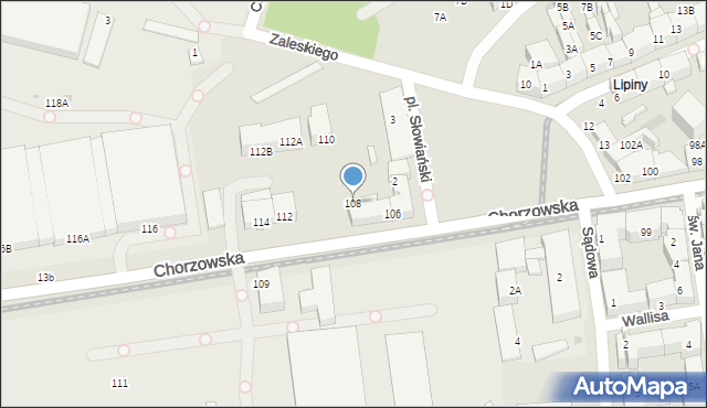 Świętochłowice, Chorzowska, 108, mapa Świętochłowice