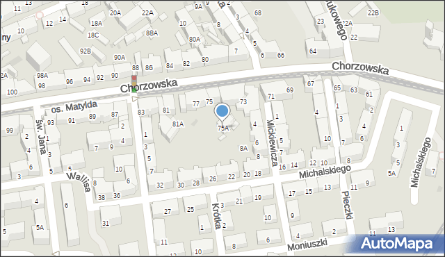 Świętochłowice, Chorzowska, 75A, mapa Świętochłowice