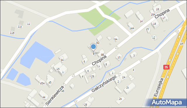 Szczawno-Zdrój, Chopina Fryderyka, 9, mapa Szczawno-Zdrój
